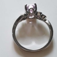 Златен пръстен бяло 18к злато камъни Сваровски, снимка 3 - Пръстени - 15048021
