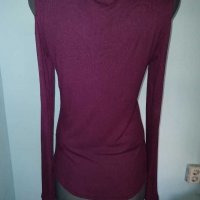 Еластична блуза модел топ с дълъг ръкав и открити рамене в цвят "Аметист" / голям размер , снимка 5 - Блузи с дълъг ръкав и пуловери - 30332900