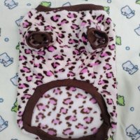 Еластична поларена дрешка за женско куче в бежово, кафяво и розово Тигров мотив , снимка 2 - За кучета - 40010235