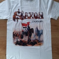 SAXON нова двустранна тениска размер S, снимка 1 - Тениски - 42559788