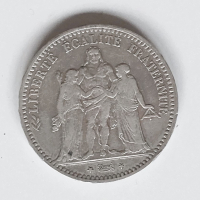 5 франка Франция 1876, снимка 2 - Нумизматика и бонистика - 44803182