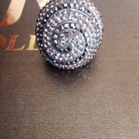 Уникален огромен сребърен пръстен със Сваровски кристали , снимка 7 - Пръстени - 30538197