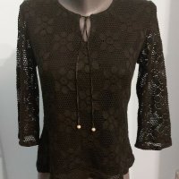 Дантелена блуза с хастар , снимка 2 - Блузи с дълъг ръкав и пуловери - 30098079