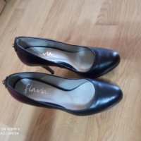 Черни елегантни обувки естествена кожа 37 номер, снимка 3 - Дамски обувки на ток - 38392237