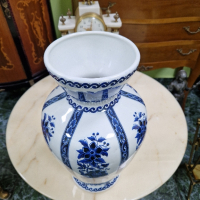 Превъзходна антикварна колекционерска холандска порцеланова ваза Delft , снимка 3 - Вази - 44632782