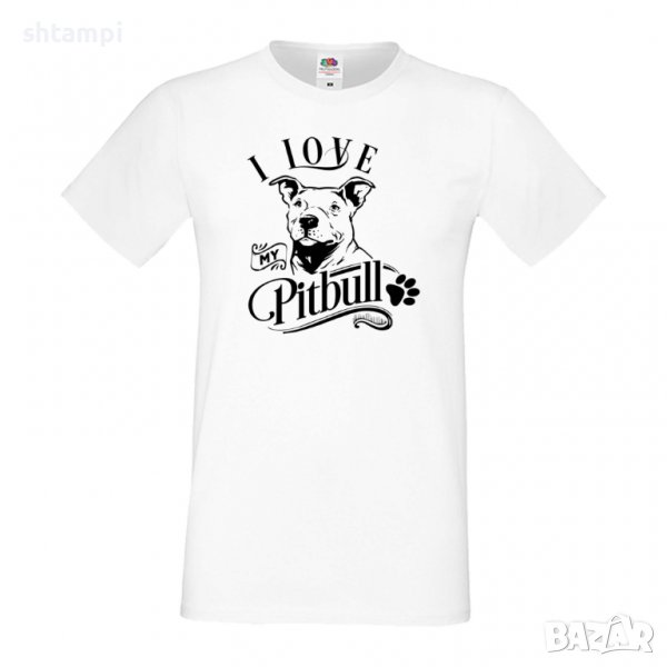 Мъжка тениска I Love My Pitbull Dog,Куче, животно,подарък,изненада, снимка 1
