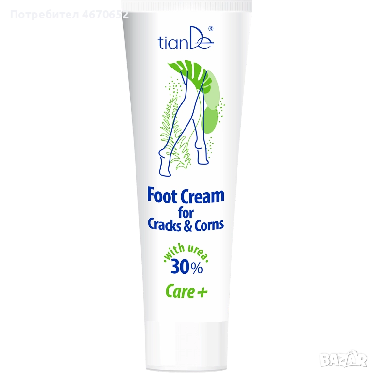 Крем за крака против напукване и мазоли с урея 30%, 80 гр, снимка 1
