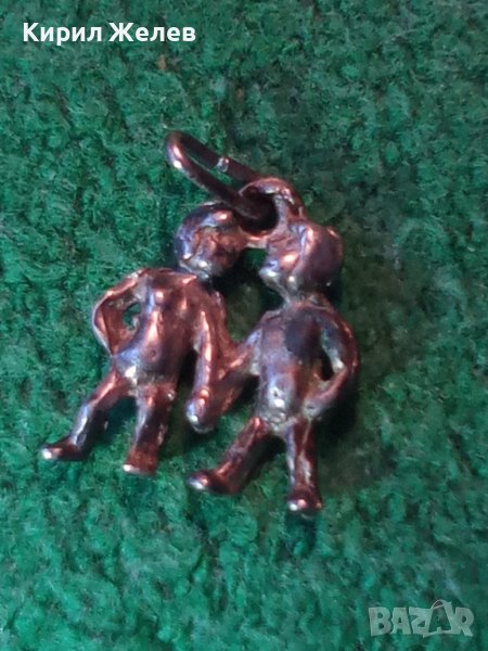 СТАР ФИГУРАЛЕН СРЕБЪРЕН МЕДАЛЬОН ВИСОКА ПРОБА СРЕБРО ЗОДИЯ БЛИЗНАЦИ МАЙСТОРСКА ИЗРАБОТКА 27272, снимка 1