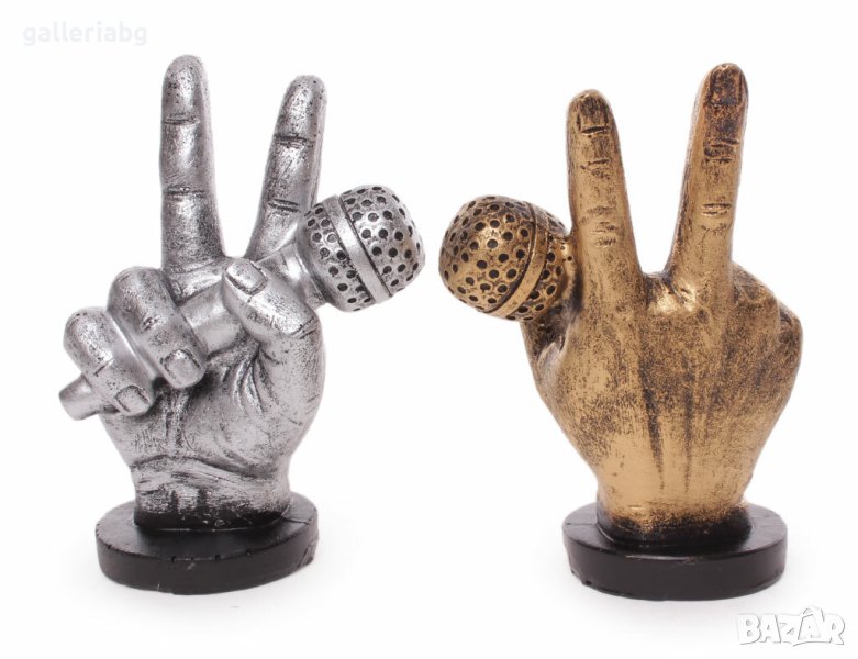 Фигурка сувенир - ръка с микрофон, снимка 1