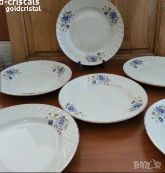 Стар български порцелан сервиз за хранене чинии , снимка 1