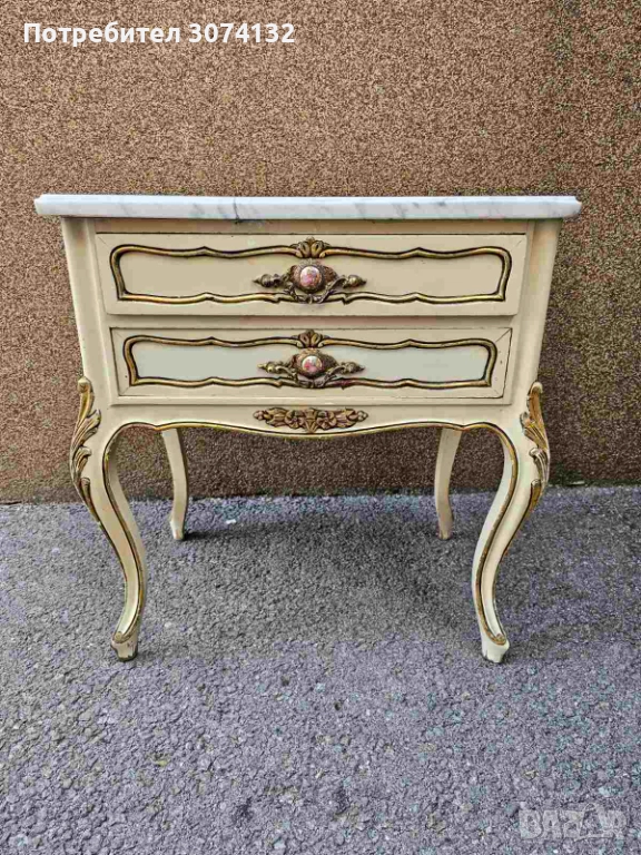 Шкафче в стил Луи 15 с плод от мрамор, снимка 1