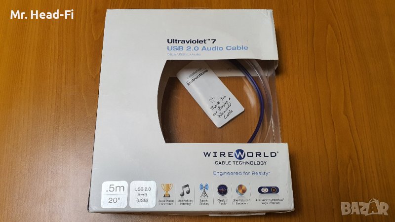 Wireworld Ultraviolet 7 USB A to USB B (0.5 m) аудио кабел, снимка 1