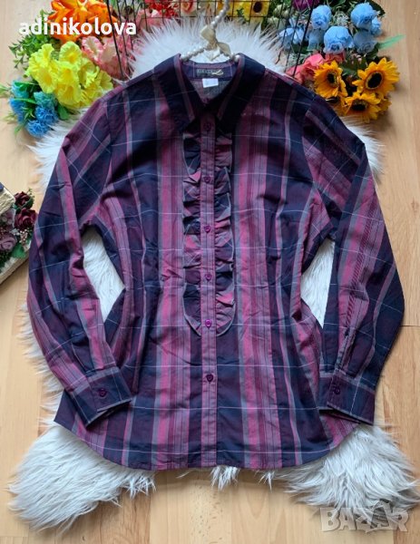 Карирана риза с къдрички, снимка 1