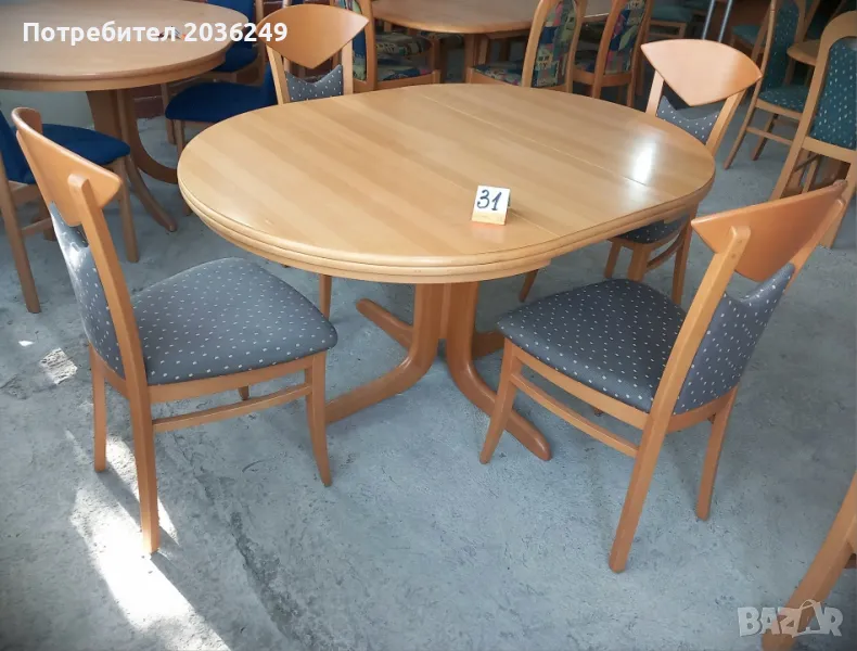 Комплект разтегателна маса с 4 стола, снимка 1