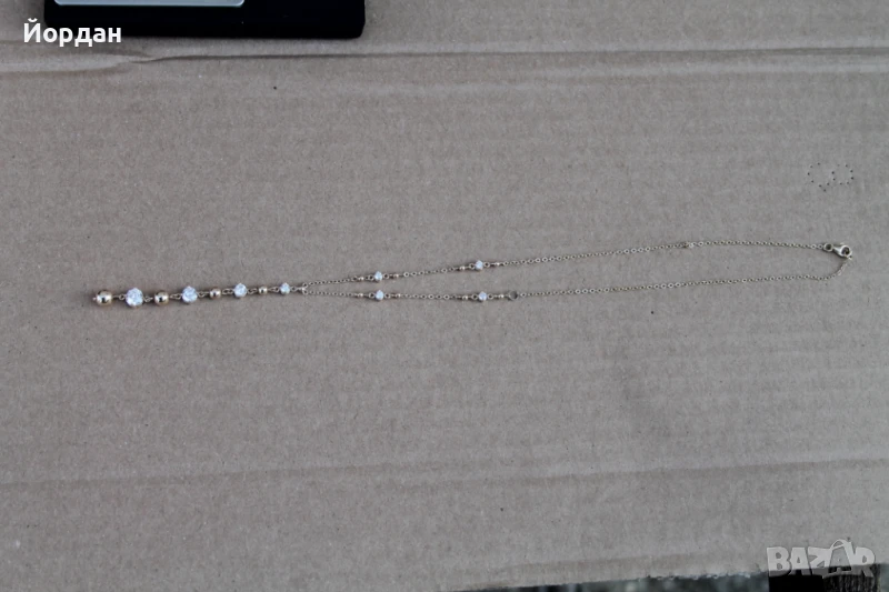 Сребърно колие с позлата, снимка 1