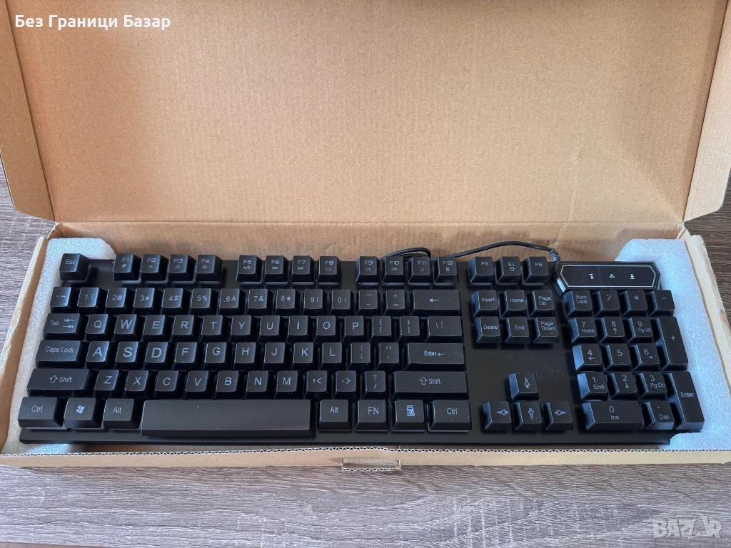 Нова Геймърска USB клавиатура V4 с LED подсветка, пълноразмерна, за PC и лаптоп, снимка 1