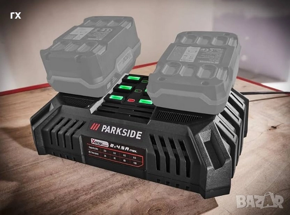 Двойно зарядно устройство Parkside 20V, 2x4.5 Ah, снимка 1