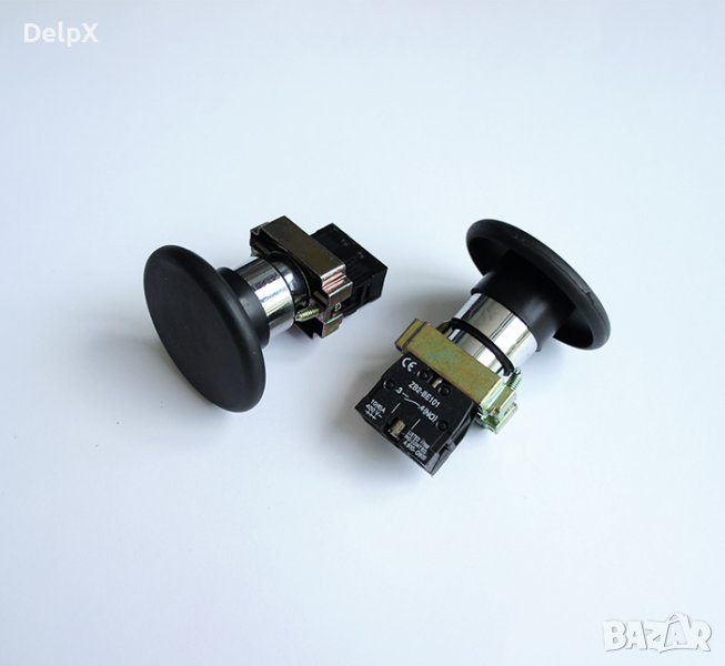 Бутон BR21 голям незадържащ НО черен 250V 10A 40x30mm, снимка 1