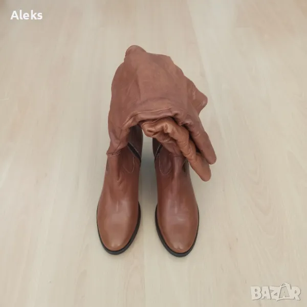 Нови елегантни ботуши на ток от ест.кожа, снимка 1