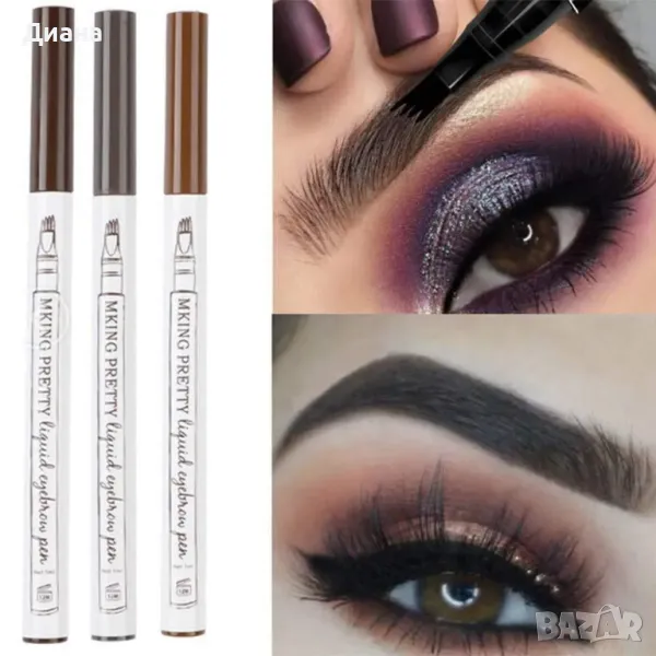 3D Молив за вежди с микроблейдинг който не се размава и издържа до 24 часа - tattoo ефект, снимка 1