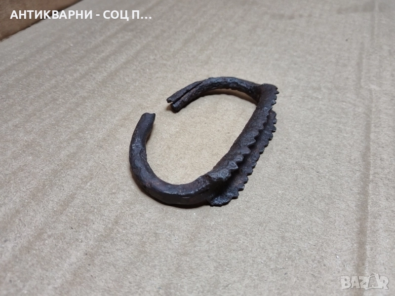 Старинна Кована Ръчна Роначка За Царевица, Стара Примитивна Роначка За Царевица. , снимка 1