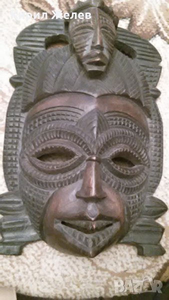 Стара дървена МАХАГОНОВА маска АФРИКА 20327, снимка 1