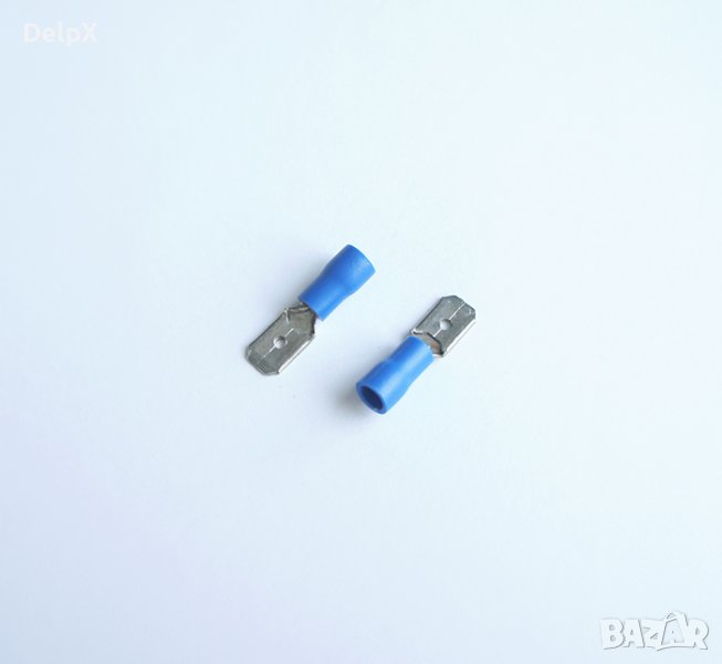 Кабелна обувка мъжка с изолация синя 6,3mm/2,5mm2, снимка 1