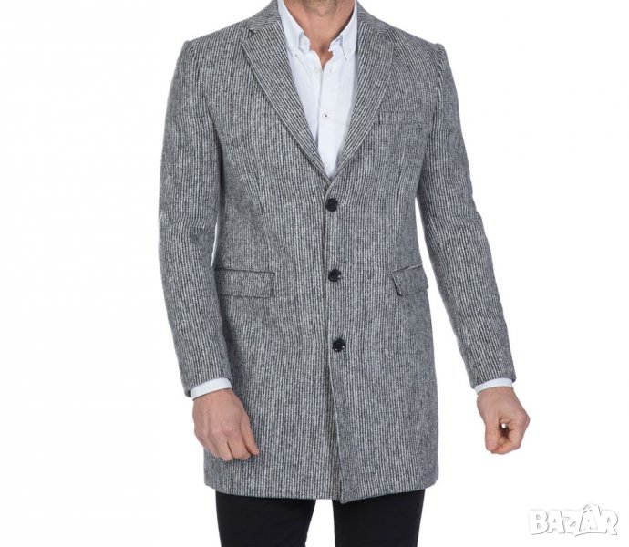 Мъжко зимно палто в сив меланж марка Sir Raymond Tailor - M, снимка 1