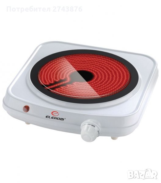 Единичен инфрачервен котлон със стъклокерамична плоча ELEKOM ЕК-59 B, снимка 1