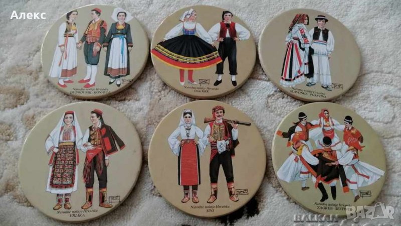 Подложки за чаши, народни носии Загреб., снимка 1