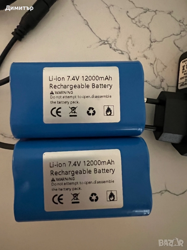 Li-ion 7.4v 12000mah батерии за лодка, снимка 1