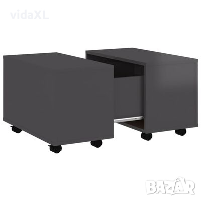 vidaXL Маса за кафе, сив гланц, 60x60x38 см, ПДЧ(SKU:806866, снимка 1