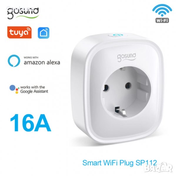 Смарт Контакт Gosund 2 x USB, енергиен мониторинг, Alexa, Google, 3680W 16A, снимка 1