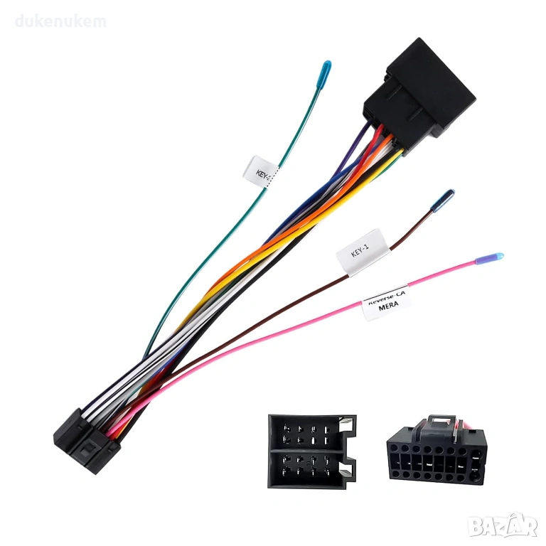 16-пинов към ISO адаптер за автомобилно радио – Plug & Play, снимка 1