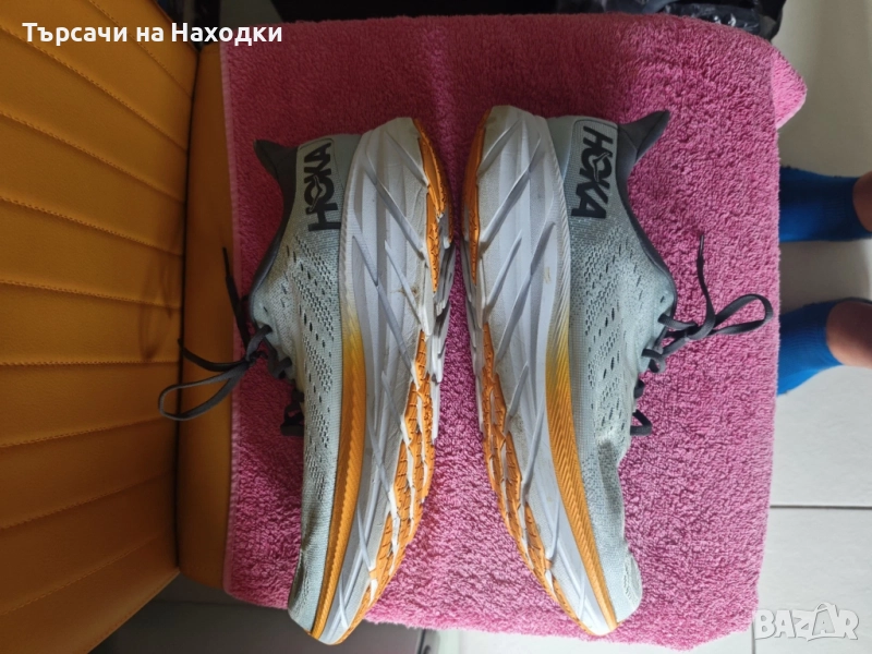 Мъжки маратонки Hoka Clifton 8 Trainers UK Size 12.5 EU 47 сиви grey, снимка 1