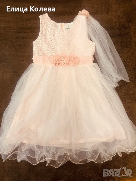 Розова рокля с тюл за принцеса 8 г, снимка 1