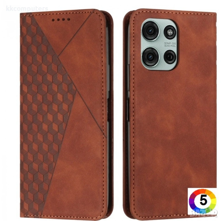 Motorola Moto G75 5G Magnetic Wallet/ Diamond Splicing Skin Калъф и Протектор, снимка 1