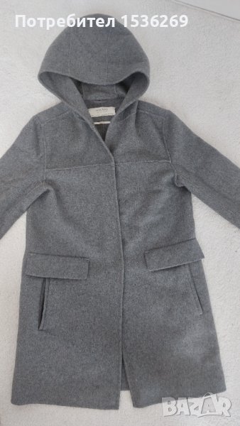 Дамско палто  размер S на Zara сиво с качулка , снимка 1