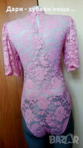 Розово дантелено боди👗🍀M/L,L👗🍀арт.2087, снимка 3 - Корсети, бюстиета, топове - 33703495