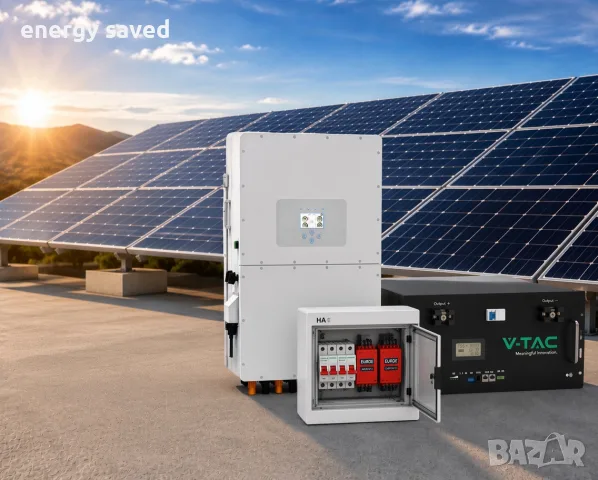 Соларна система Инвертор DEYE 6KW lifepo4 10kw и 6 панела по 550вата.
