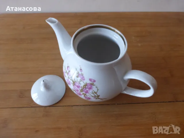 Руски порцеланов чайник Дулево 1988 г, снимка 4 - Аксесоари за кухня - 48543259