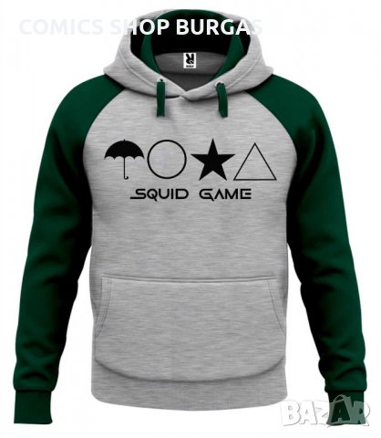 Суичър унисекс двуцветен без цип SQUID GAME, снимка 4 - Суичъри - 34981420