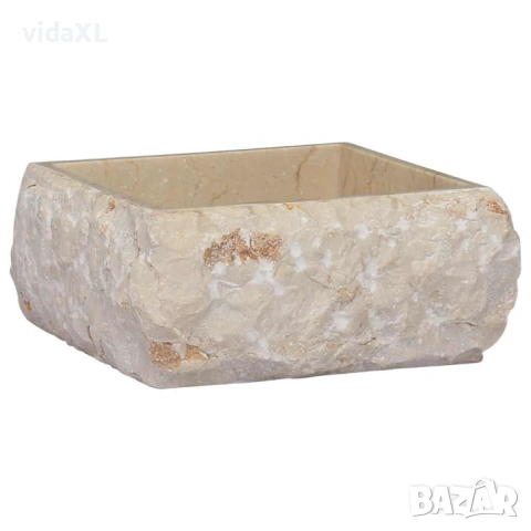 vidaXL Кремава мивка, 30x30x13 см, мрамор（SKU:149174）