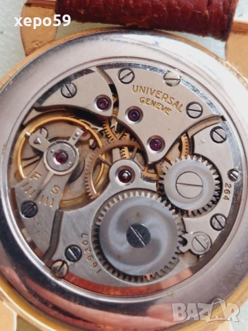 Колекционен Ръчен швейцарски златен 18к часовник Universal Geneva cal.264-1940-45год., 3 500 лв, снимка 10 - Мъжки - 52217821