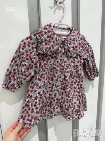 Рокля Zara 9-12мес (80см) с лента за глава, снимка 2 - Бебешки рокли - 53883142