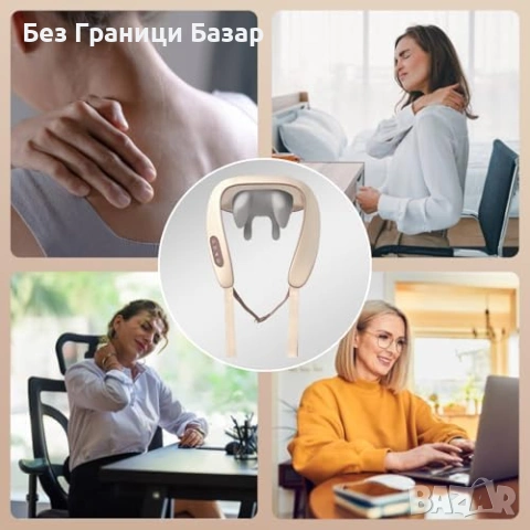 Нов безжизен Електрически масажор за врат 6D шиацу с нагряваща функция, снимка 9 - Масажори - 53018706