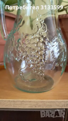 Голяма стъклена кана с вместимост 1400 мл, снимка 6 - Сервизи - 49059711