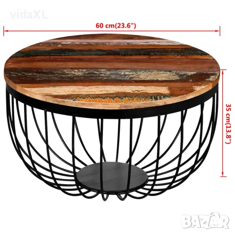 vidaXL Маса за кафе, регенерирано дърво масив, снимка 7 - Маси - 56146430