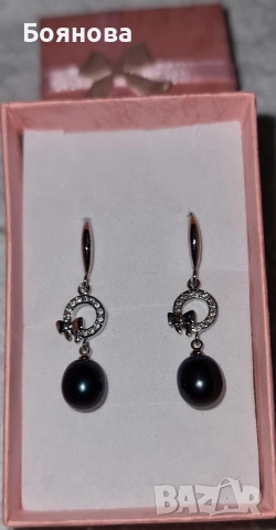 Нежни Обеци от естествени перли и сребро, снимка 11 - Обеци - 39683262