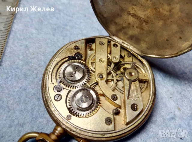 Стар СРЕБЪРЕН ДЖОБЕН ЧАСОВНИК СРЕБРО 800 с ПОЗЛАТА 6 РУБИНА РЕТРО ОРНАМЕНТИРАН 48858, снимка 14 - Антикварни и старинни предмети - 48006248